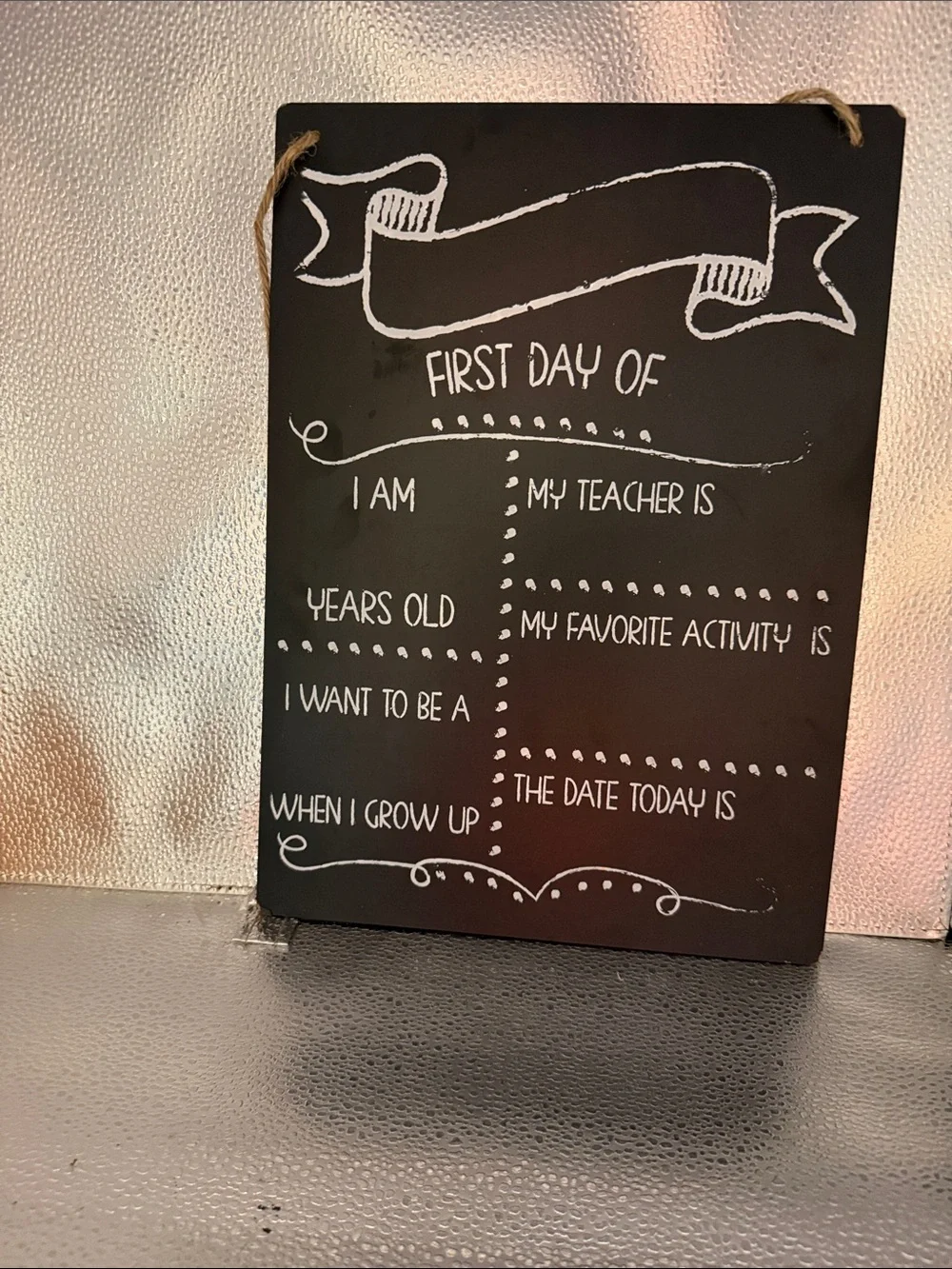 Chalkboard “ All About Me” Sign - Black & White